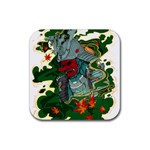 Armor Japan Maple Leaves Samurai Rubber Coaster (Square) Front