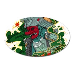 Armor Japan Maple Leaves Samurai Oval Magnet by Amaryn4rt