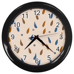 Raindrops Water Drops Pattern Wall Clock (black)