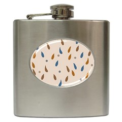 Raindrops Water Drops Pattern Hip Flask (6 Oz) by Amaryn4rt