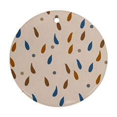 Raindrops Water Drops Pattern Round Ornament (two Sides) by Amaryn4rt