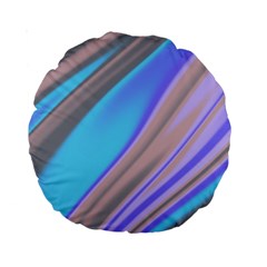 Wave Abstract Texture Design Standard 15  Premium Round Cushions by Amaryn4rt