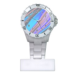 Wave Abstract Texture Design Plastic Nurses Watch by Amaryn4rt