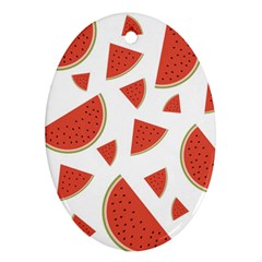 Watermelons Fruits Tropical Fruits Oval Ornament (Two Sides)