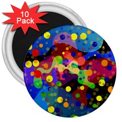 Blobs Dots Abstract Art Waves 3  Magnets (10 Pack)  by Amaryn4rt