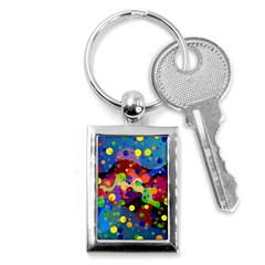 Blobs Dots Abstract Art Waves Key Chain (rectangle) by Amaryn4rt