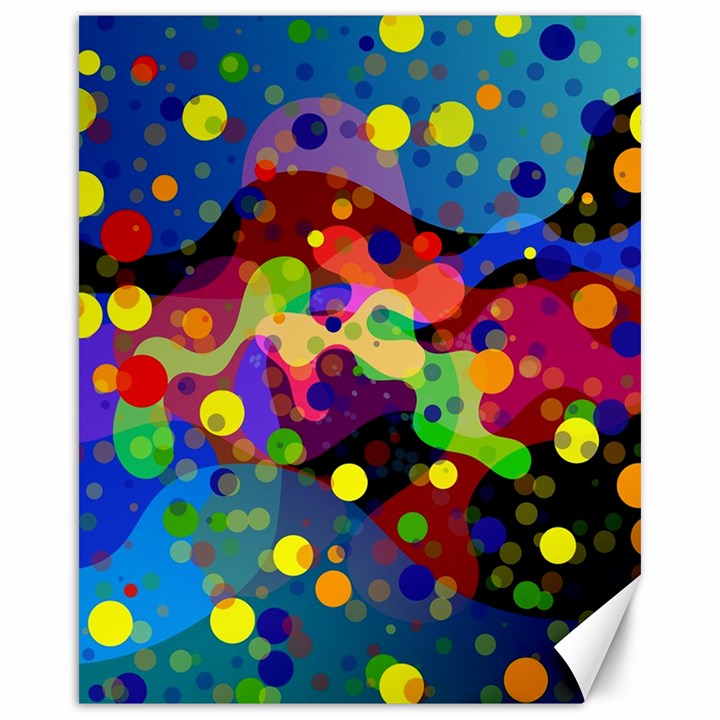 Blobs Dots Abstract Art Waves Canvas 16  x 20 