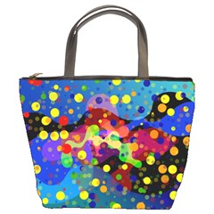 Blobs Dots Abstract Art Waves Bucket Bag by Amaryn4rt