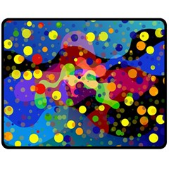 Blobs Dots Abstract Art Waves Fleece Blanket (medium)  by Amaryn4rt