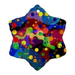 Blobs Dots Abstract Art Waves Ornament (snowflake) by Amaryn4rt