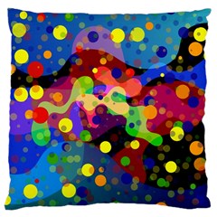 Blobs Dots Abstract Art Waves Large Cushion Case (two Sides) by Amaryn4rt