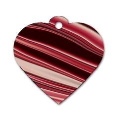 Wave Texture Design Pattern Art Dog Tag Heart (Two Sides)