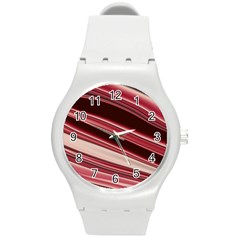 Wave Texture Design Pattern Art Round Plastic Sport Watch (M)