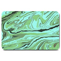 Waves Marbled Abstract Background Large Doormat  by Amaryn4rt