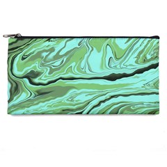 Waves Marbled Abstract Background Pencil Case by Amaryn4rt