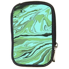 Waves Marbled Abstract Background Compact Camera Leather Case by Amaryn4rt