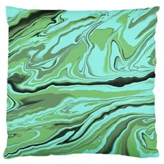 Waves Marbled Abstract Background Large Cushion Case (two Sides) by Amaryn4rt