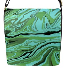 Waves Marbled Abstract Background Flap Closure Messenger Bag (s) by Amaryn4rt