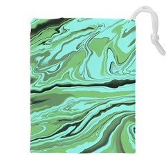 Waves Marbled Abstract Background Drawstring Pouch (4xl) by Amaryn4rt