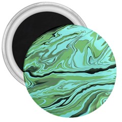 Waves Marbled Abstract Background 3  Magnets by Amaryn4rt