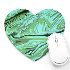 Waves Marbled Abstract Background Heart Mousepads by Amaryn4rt