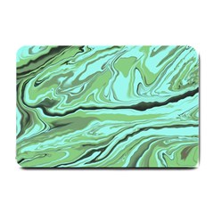 Waves Marbled Abstract Background Small Doormat  by Amaryn4rt