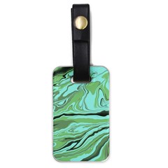 Waves Marbled Abstract Background Luggage Tag (one Side) by Amaryn4rt