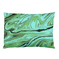 Waves Marbled Abstract Background Pillow Case (two Sides) by Amaryn4rt