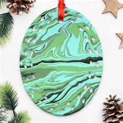 Waves Marbled Abstract Background Ornament (oval Filigree) by Amaryn4rt