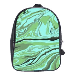 Waves Marbled Abstract Background School Bag (xl) by Amaryn4rt