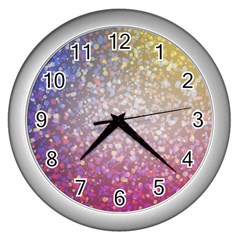 Glitter Particles Pattern Abstract Wall Clock (silver) by Amaryn4rt