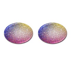 Glitter Particles Pattern Abstract Cufflinks (oval) by Amaryn4rt