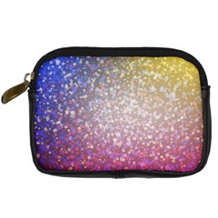 Glitter Particles Pattern Abstract Digital Camera Leather Case by Amaryn4rt