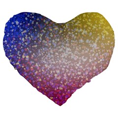 Glitter Particles Pattern Abstract Large 19  Premium Heart Shape Cushions by Amaryn4rt