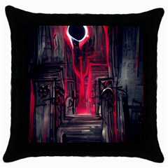 Stranger Things Fantasy Dark  Red Throw Pillow Case (black) by Amaryn4rt