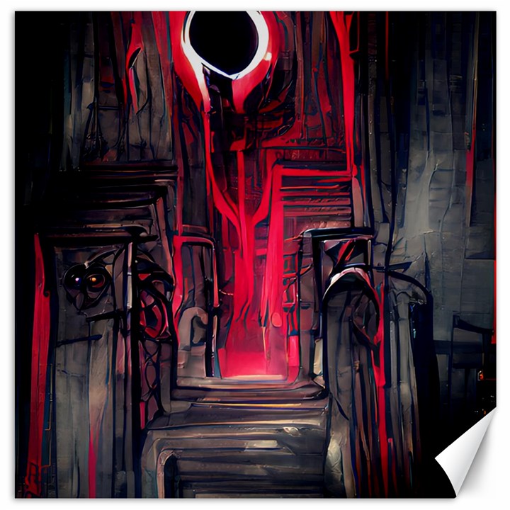 Stranger Things Fantasy Dark  Red Canvas 12  x 12 