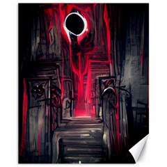 Stranger Things Fantasy Dark  Red Canvas 11  X 14  by Amaryn4rt