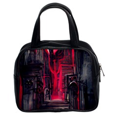 Stranger Things Fantasy Dark  Red Classic Handbag (two Sides) by Amaryn4rt