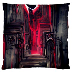 Stranger Things Fantasy Dark  Red Large Cushion Case (one Side) by Amaryn4rt