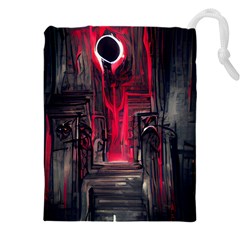 Stranger Things Fantasy Dark  Red Drawstring Pouch (5xl) by Amaryn4rt