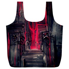 Stranger Things Fantasy Dark  Red Full Print Recycle Bag (xxl) by Amaryn4rt