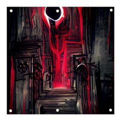 Stranger Things Fantasy Dark  Red Banner And Sign 3  X 3  by Amaryn4rt