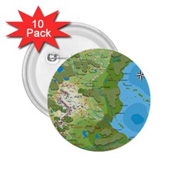 Grand Duchy Of Valderin Fantasy Map 2 25  Buttons (10 Pack)  by Amaryn4rt