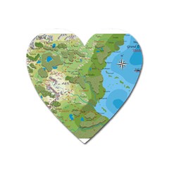 Grand Duchy Of Valderin Fantasy Map Heart Magnet by Amaryn4rt