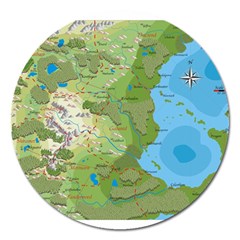 Grand Duchy Of Valderin Fantasy Map Magnet 5  (round) by Amaryn4rt