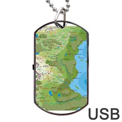 Grand Duchy Of Valderin Fantasy Map Dog Tag Usb Flash (two Sides)