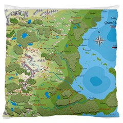 Grand Duchy Of Valderin Fantasy Map Standard Flano Cushion Case (two Sides) by Amaryn4rt