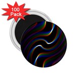 Rainbow Waves Art Iridescent 2.25  Magnets (100 pack)  Front