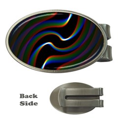 Rainbow Waves Art Iridescent Money Clips (oval)  by Amaryn4rt