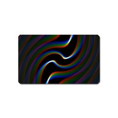 Rainbow Waves Art Iridescent Magnet (name Card) by Amaryn4rt